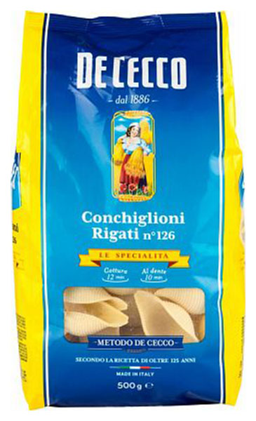 Макаронные изделия  De Cecco conchiglioni rigati №126 500 г