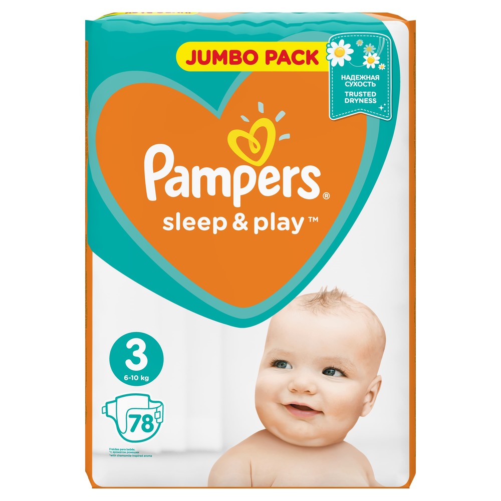 фото Подгузники pampers sleep & play midi 6-10 кг 78 шт.