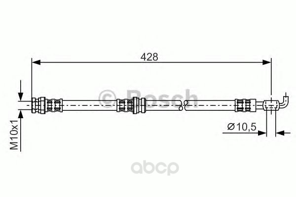 фото Шланг тормозной системы bosch 1987476166 задний