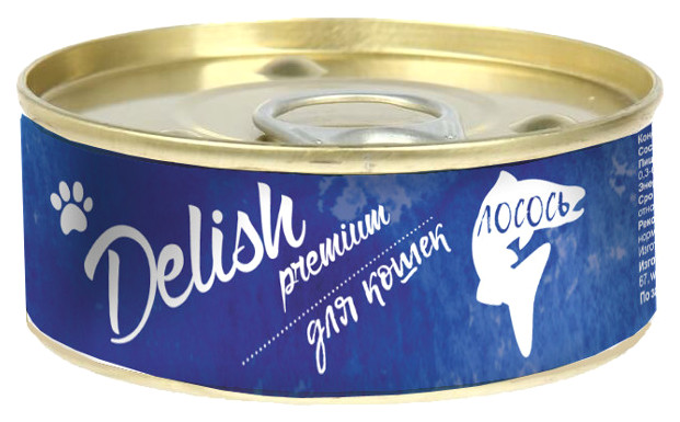 Консервы для кошек Delish Premium, лосось, 100г