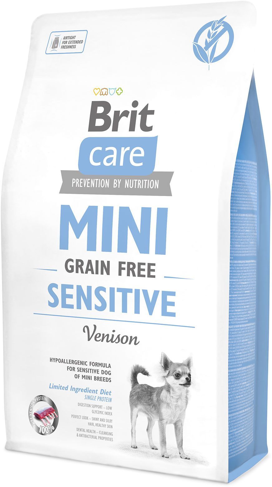 

Сухой корм для собак Brit Care Mini Grain Free Sensitive, для мелких пород, оленина, 2кг, Care Mini Grain Free Sensitive