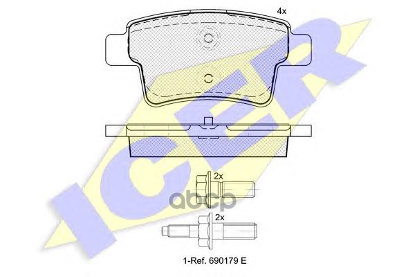 фото Комплект тормозных колодок icer 181853