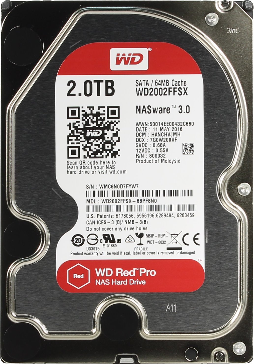 фото Внутренний жесткий диск western digital wd red pro 2tb (wd2002ffsx)