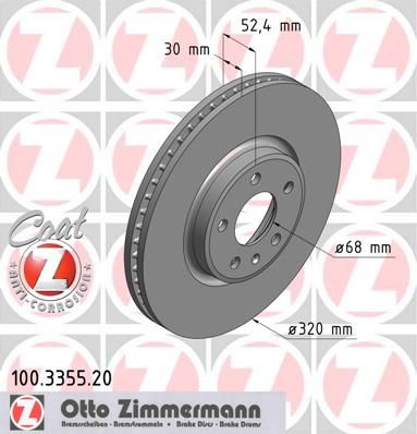 фото Тормозной диск zimmermann 100.3355.20