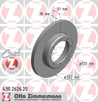 

Тормозной диск ZIMMERMANN 430.2626.20