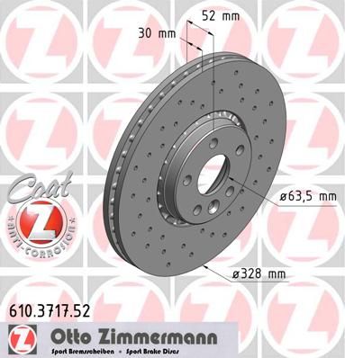 фото Тормозной диск zimmermann 610.3717.52