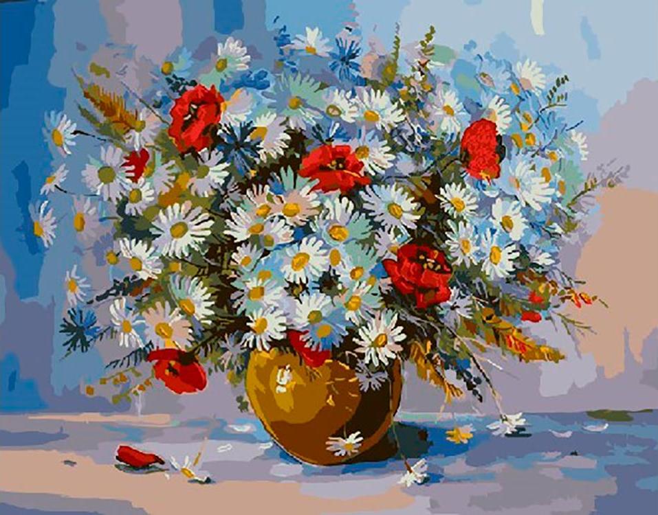 

Картина по номерам Paintboy Маки и ромашки, 40x50 см, Маки и ромашки