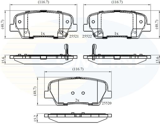 фото Комплект тормозных колодок, дисковый тормоз comline cbp36009