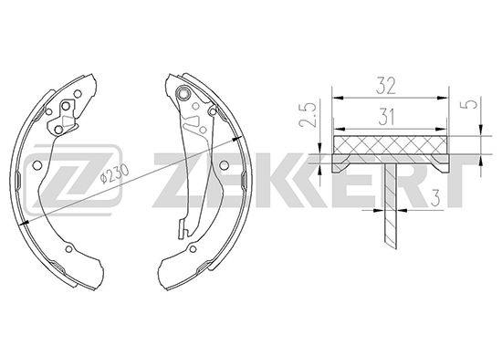 Комплект тормозных колодок ZEKKERT BK-4380 600000267628