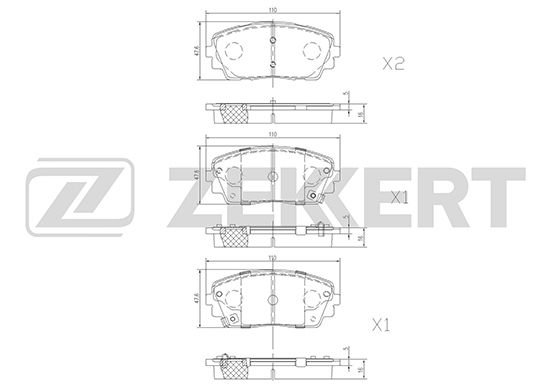 фото Комплект тормозных колодок, дисковый тормоз zekkert bs-1956