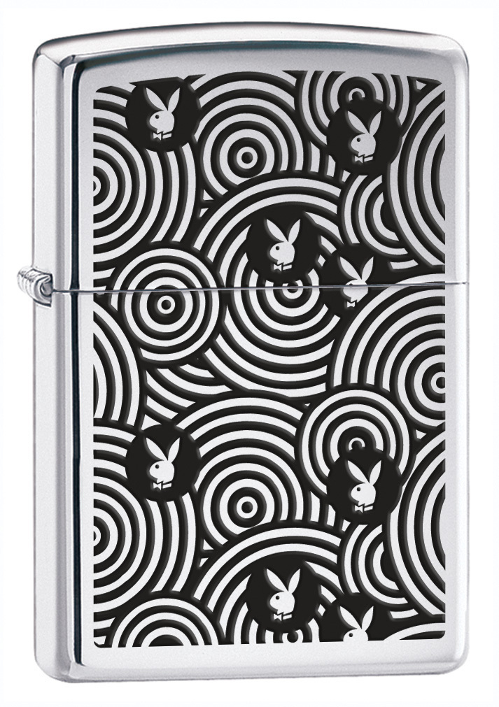 

Бензиновая зажигалка Zippo Playboy Spirals High Polish Chrome, Playboy Spirals