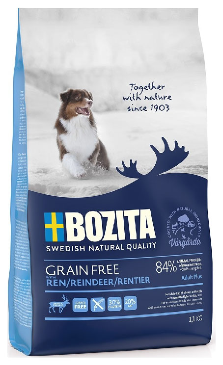 фото Сухой корм для собак bozita grain free, беззерновое, оленина, 1,1кг