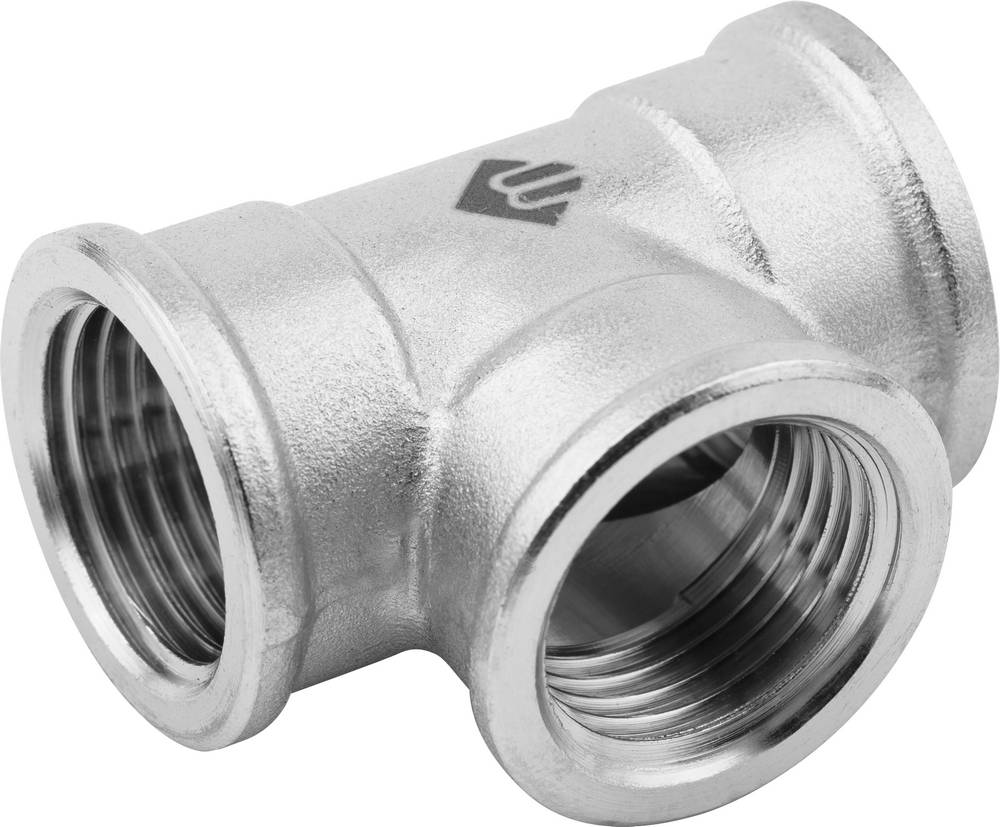 

Тройник Зубр 51252-1/2, 1/2' никелированная латунь, г/г/г