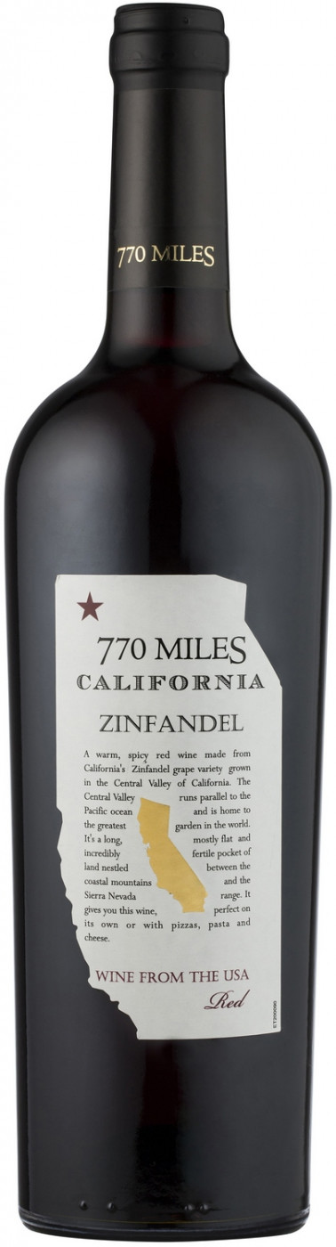 фото Вино 770 miles zinfandel les grands chais de france