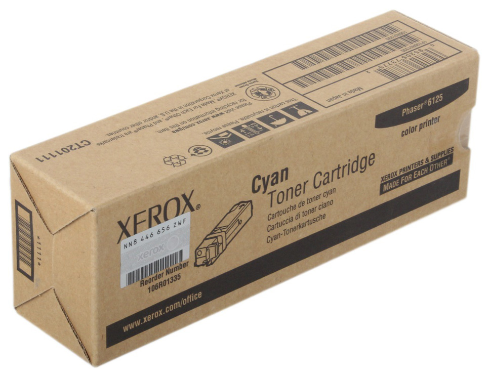 

Картридж для лазерного принтера Xerox 106R01335, голубой, оригинал, 106R01335