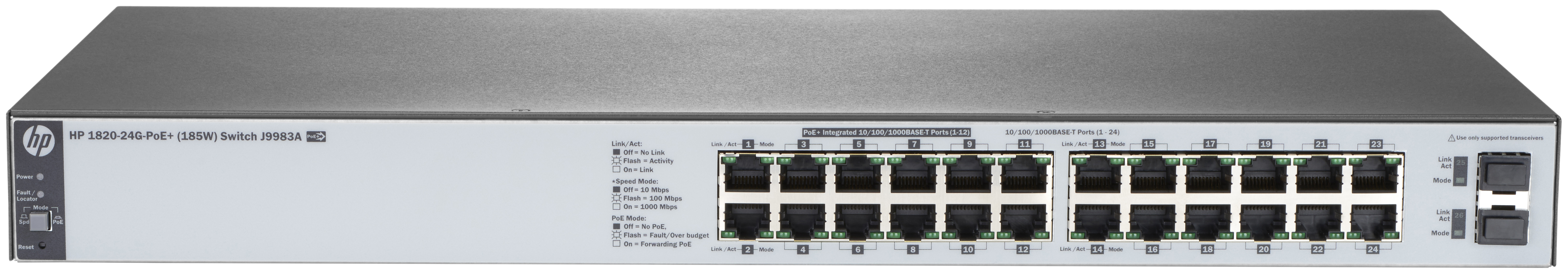 

Коммутатор HP OfficeConnect 1820 1820-24G-PoE+ J9983A Grey/Black, 1820-24G-PoE+