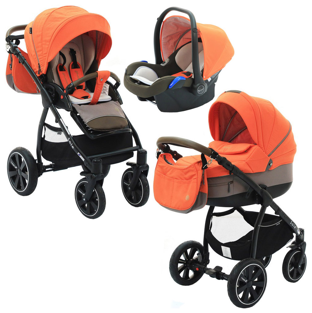 

Коляска 3 в 1 Noordi Sole Sport Orange Red, Sole Sport