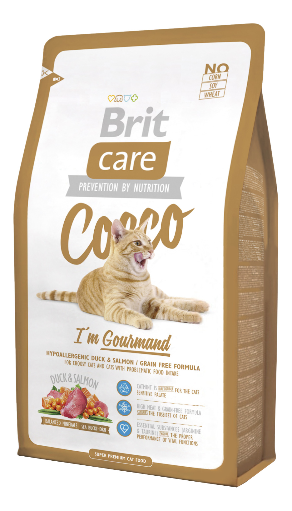 фото Сухой корм для кошек brit care cocco gourmand, для гурманов, утка, лосось, 7кг