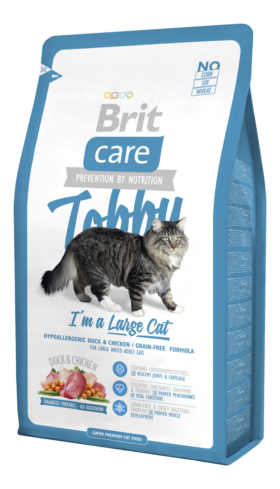 

Сухой корм для кошек Brit Care Tobby, для крупных пород, утка, 7кг, Care Tobby