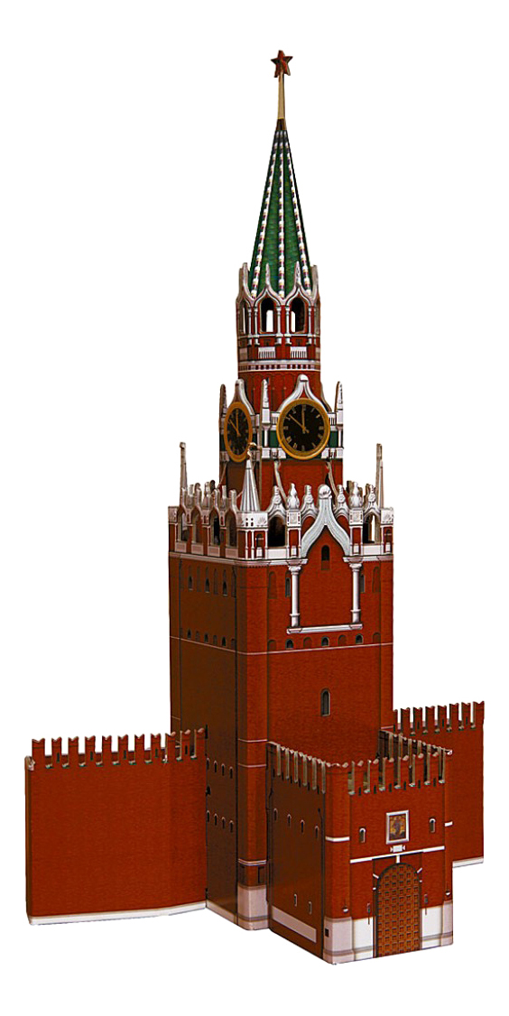 фото Модель для сборки умная бумага спасская башня московского кремля умбум