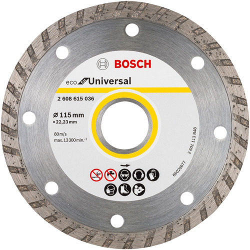 фото Диск отрезной алмазный bosch eco universal turbo 115 мм 2608615036