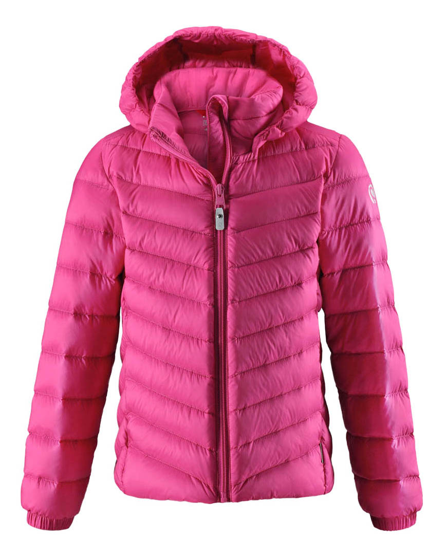 фото Куртка reima пуховая для девочки fern розовая р.110