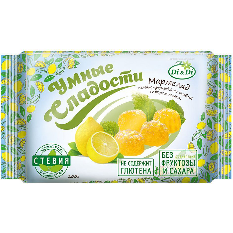 фото Мармелад умные сладости желейно-формовой лимон 200 г