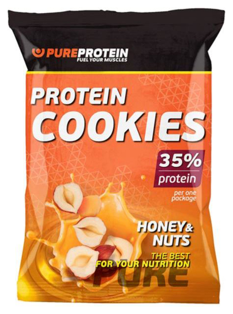 

Протеиновое печенье PureProtein Protein Cookies 80 г мед и орехи, Protein Cookies