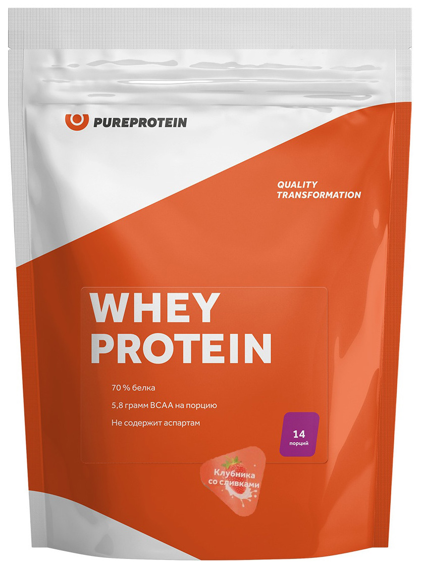 Протеин PureProtein Whey Protein, 420 г, клубника со сливками