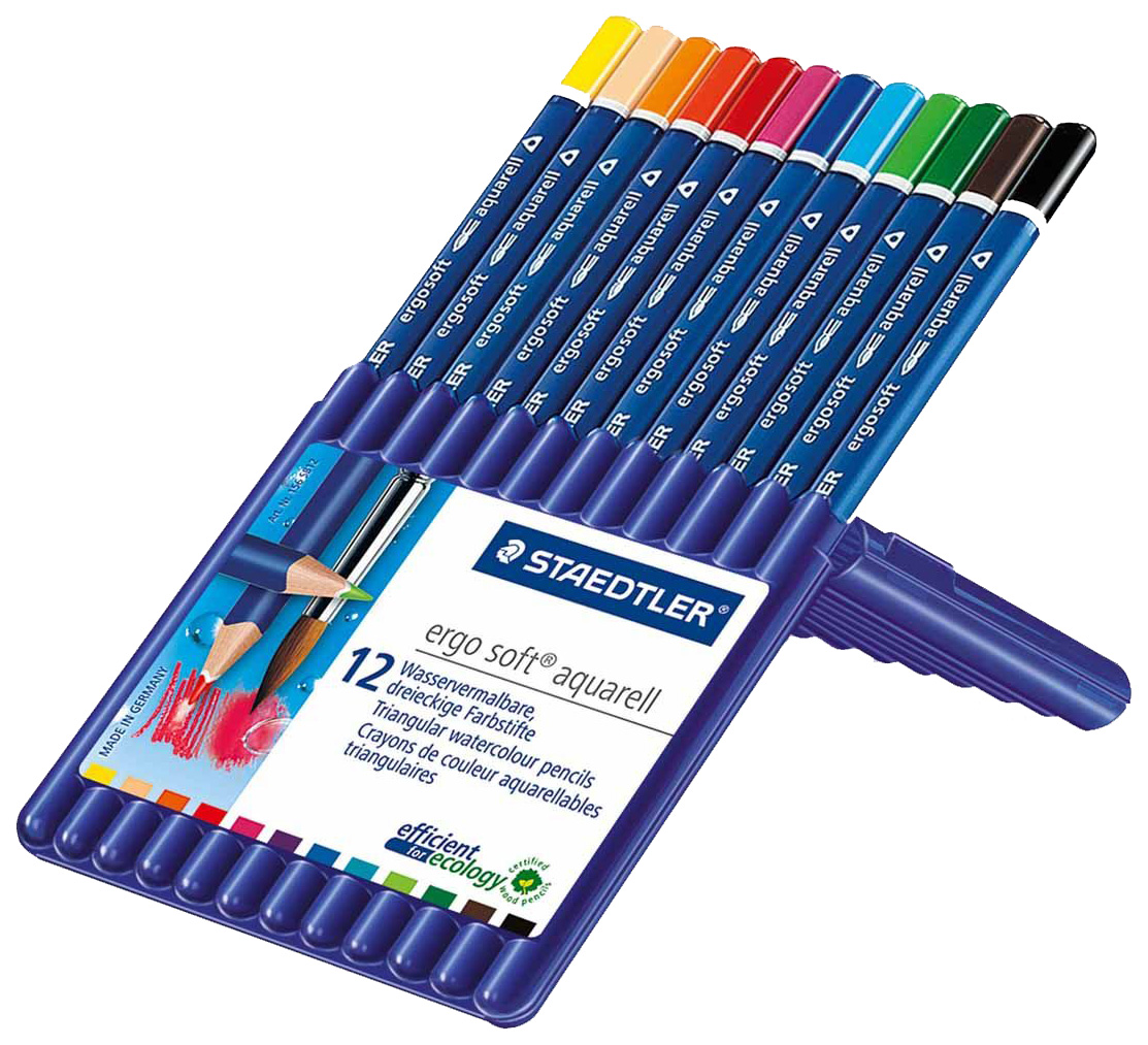 фото Карандаши акварельные ergosoft трехгранные 12 цв. staedtler