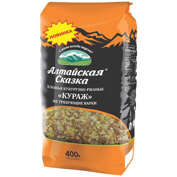 

Хлопья Алтайская сказка кукурузно-ржаные кураж 400 г