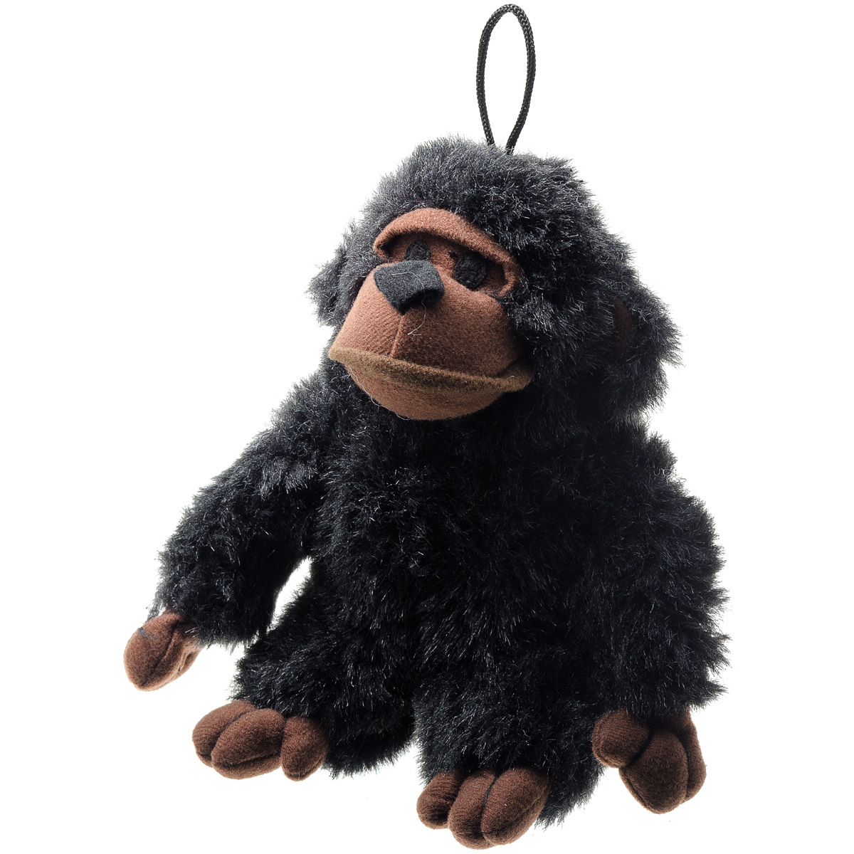 фото Мягкая игрушка для собак multipet шимпанзе, черный, коричневый, длина 13 см