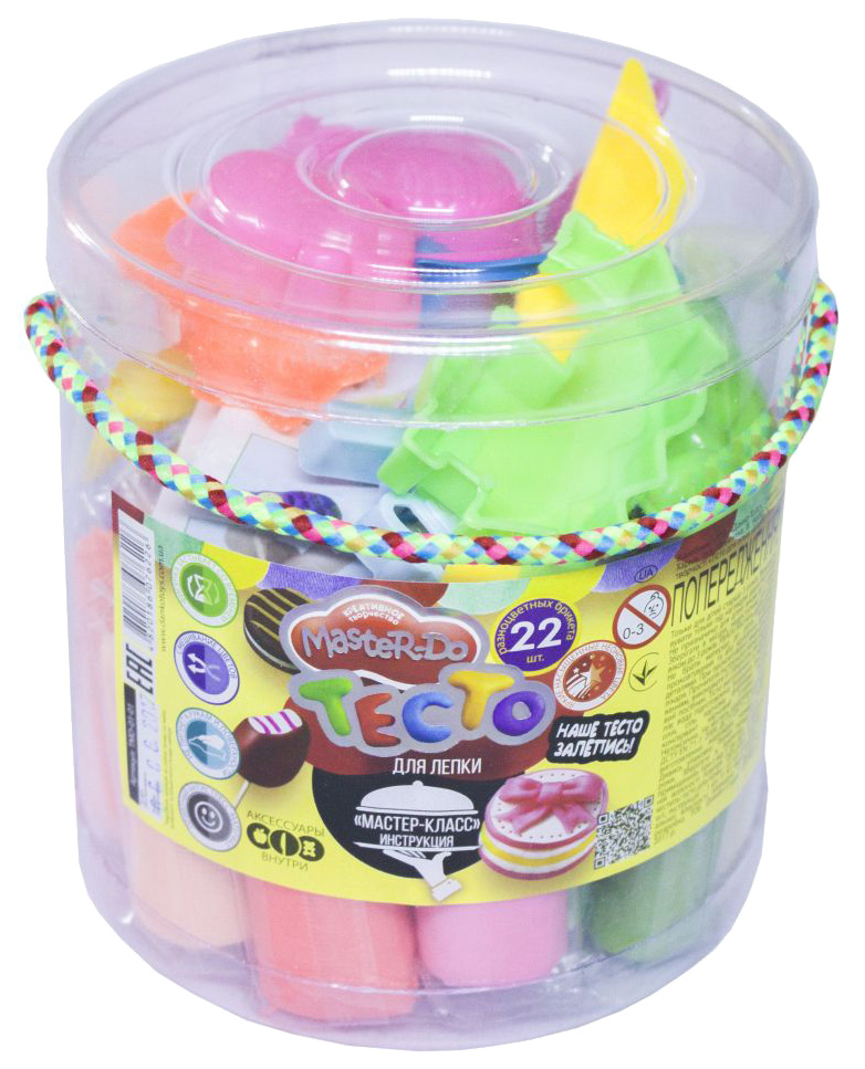 Набор для творчества Тесто для лепки MASTER DO 22 цвета Danko Toys