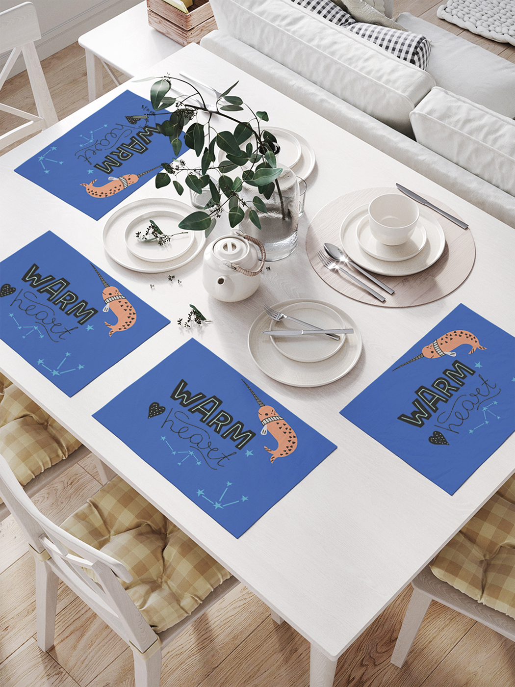 

JoyArty Комплект салфеток для сервировки стола «Теплое сердце» (32х46 см, 4 шт.)