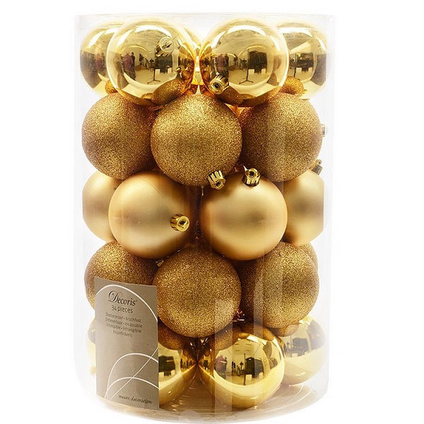 Набор шаров на ель Kaemingk Золотая коллекция 23304 8 см 34 шт.