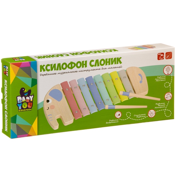 фото Игрушка музыкальная bondibon "ксилофон. слоник"