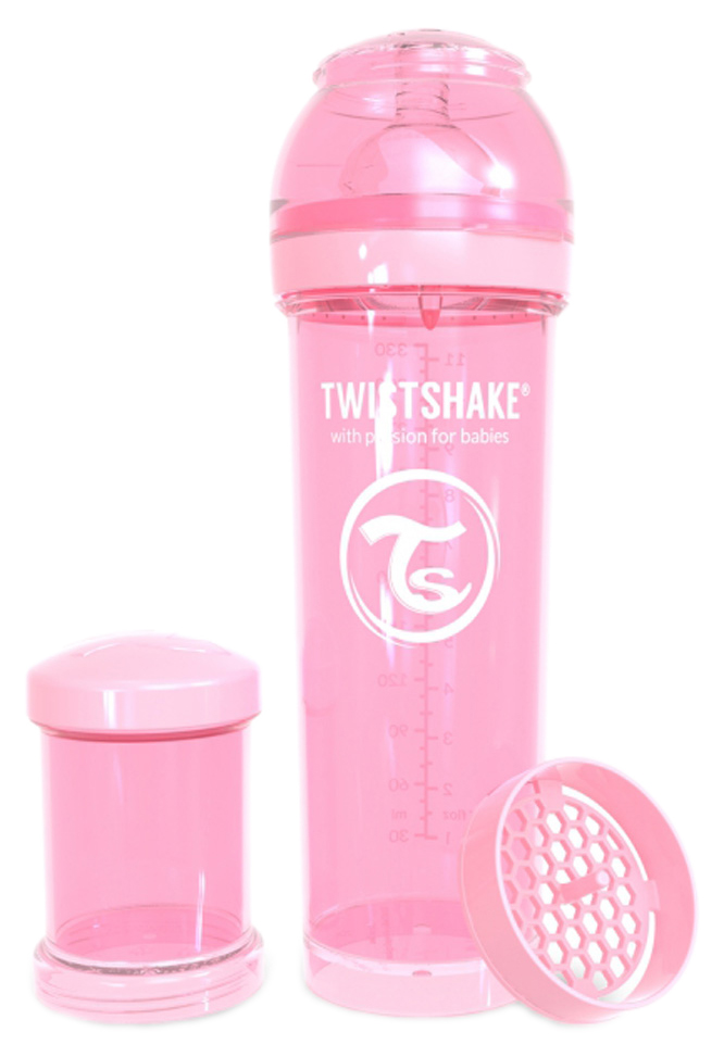 фото Антиколиковая бутылочка twistshake для кормления розовый pastel pink 330 мл