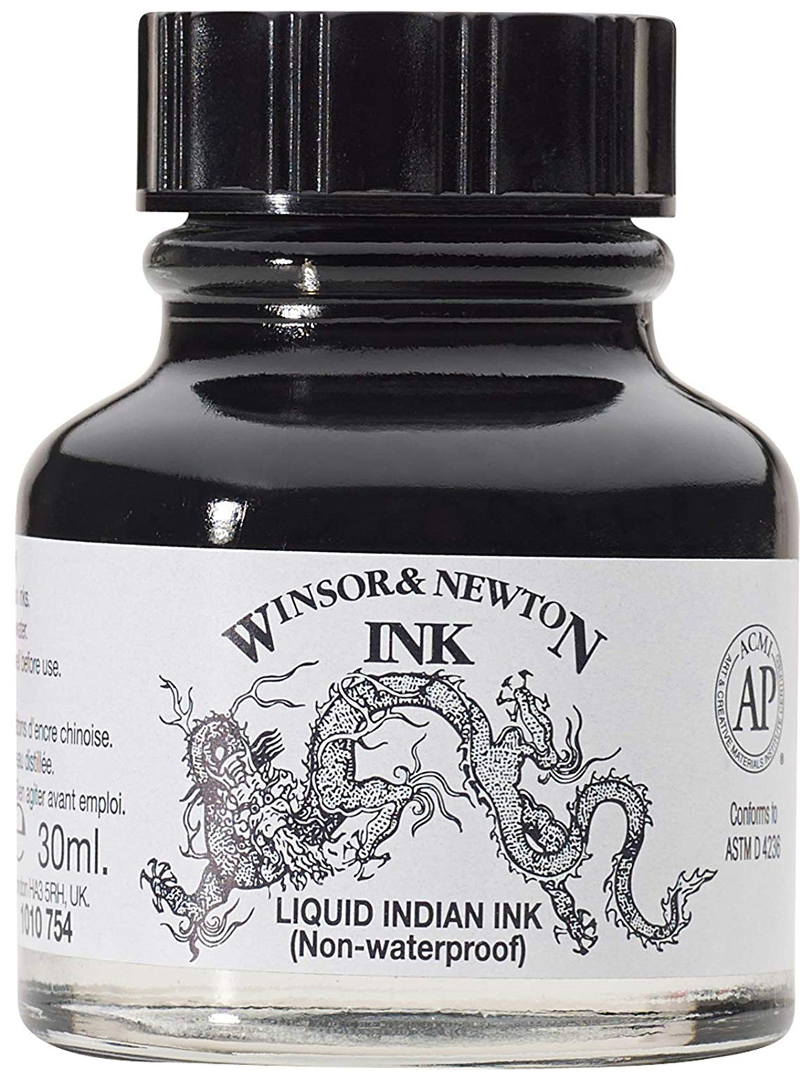 Чернила Winsor&Newton WN1010030 стеклянный флакон черные 1шт