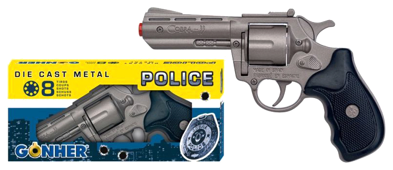 Револьвер игрушечный GONHER полицейский Кобра-33, 8 пистонов