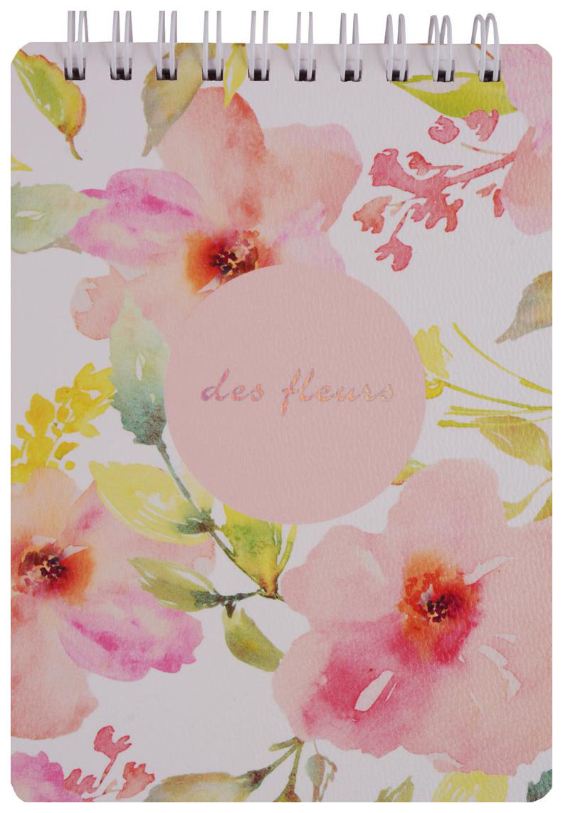 

Блокнот Fleurs, 100 листов, в клетку, 10,2 х 14,2 см