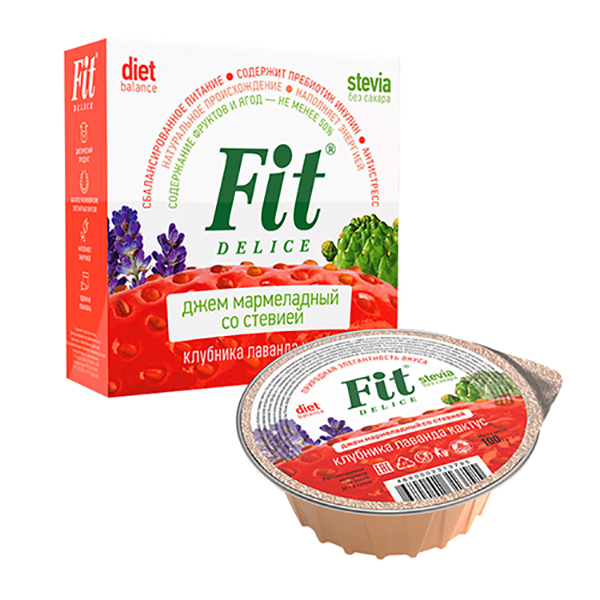 

Джем мармелад со стевией Fit Parad клубника лаванда кактус
