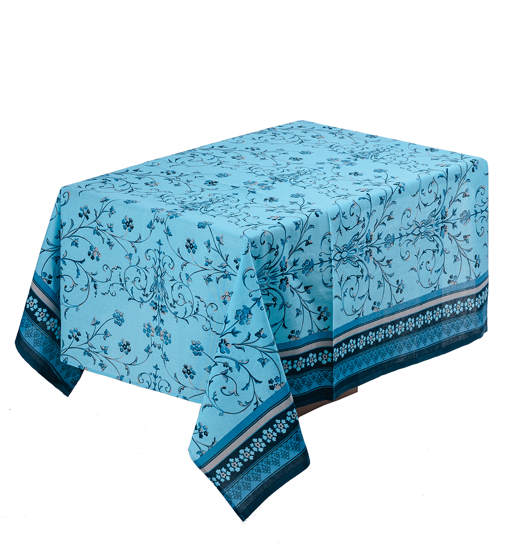 фото Скатерть текстильная лавка spring цвет: бирюзовый 150х150 см
