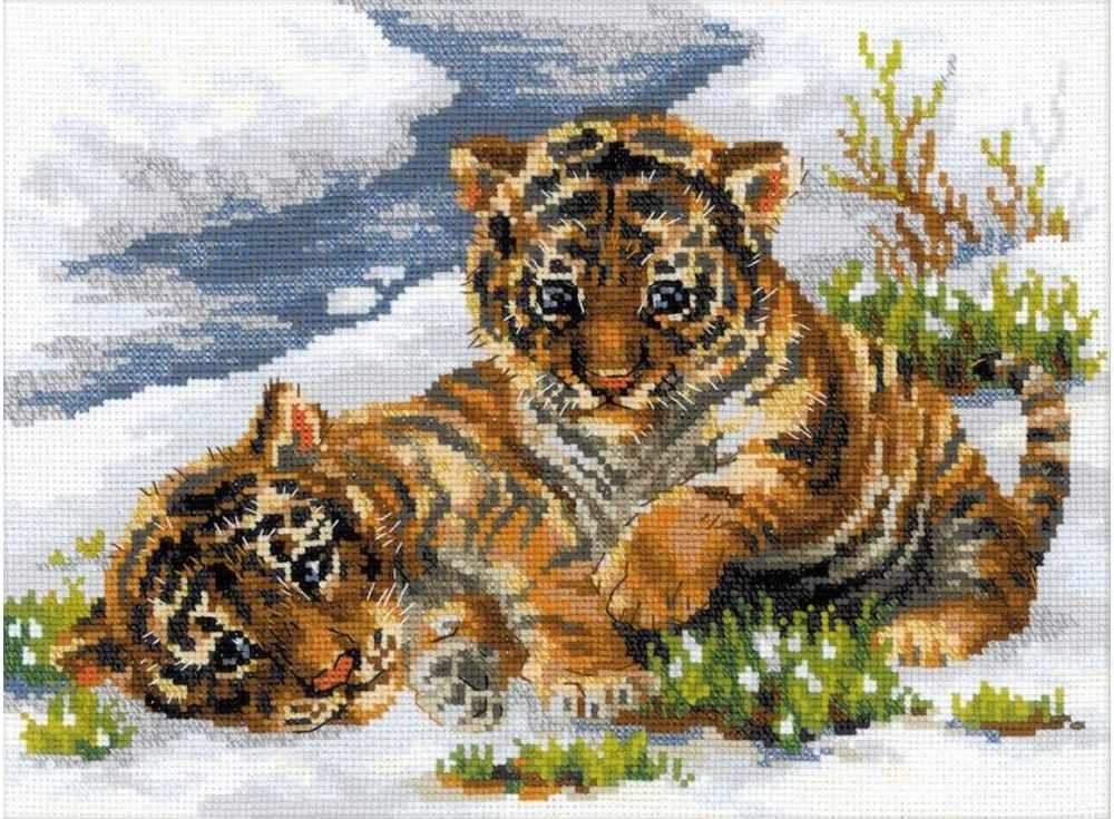 фото Набор для вышивания риолис тигрята в снегу137151
