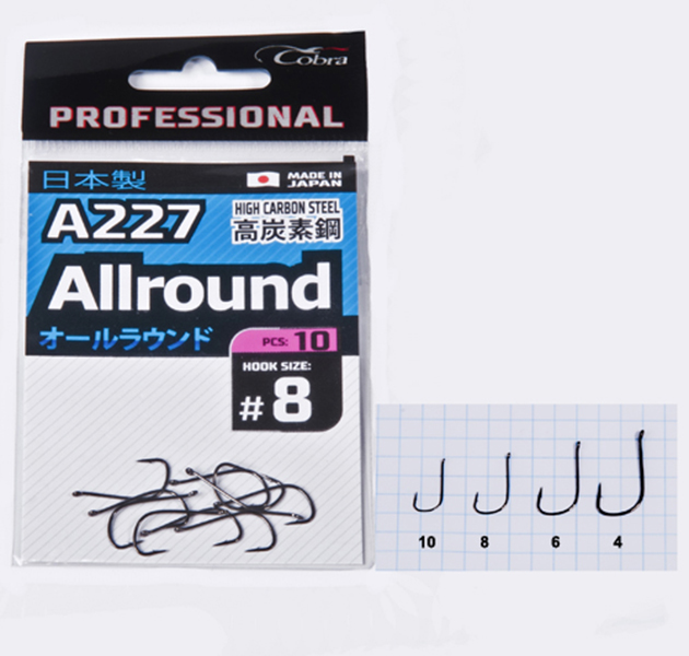 Рыболовные крючки Cobra Pro Aiiround A227 №4, 6 шт.