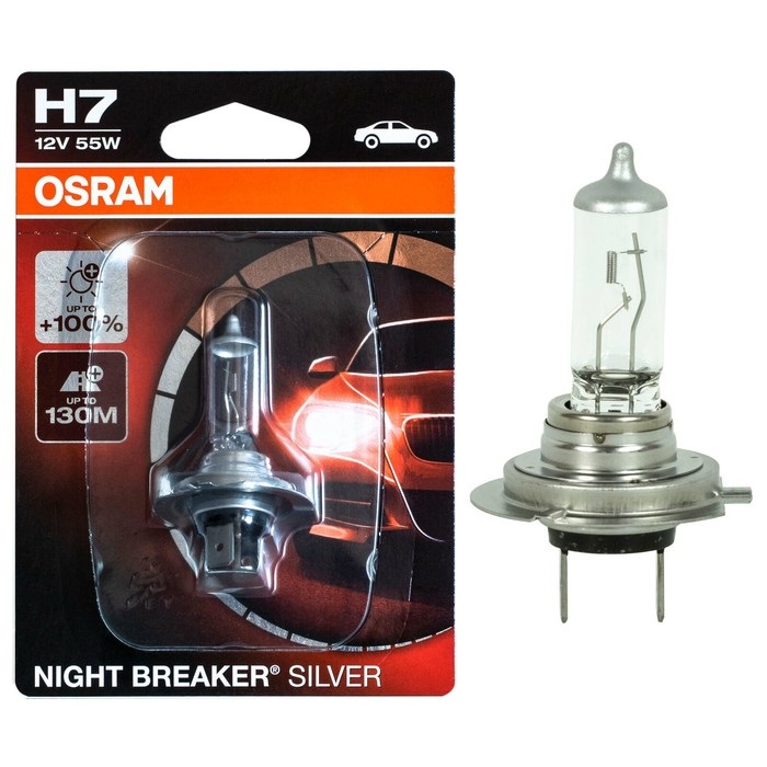 фото Лампа h7 12v (55w) night breaker silver, 1шт, блистер osram арт. 64210nbs-01b