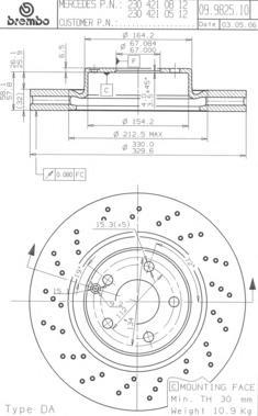 фото Тормозной диск brembo 09982511