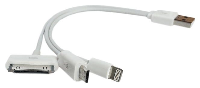 Кабель CBR 30-pin/Lightning 0.15м White