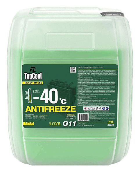 

Антифриз TорСооl зеленый 20 л, TорСооl Antifreeze S cool -40 C 20л.
