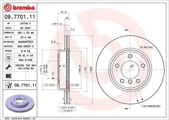 фото Тормозной диск brembo 09.7701.11