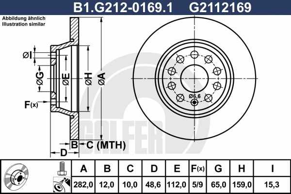 фото Тормозной диск galfer b1.g212-0169.1